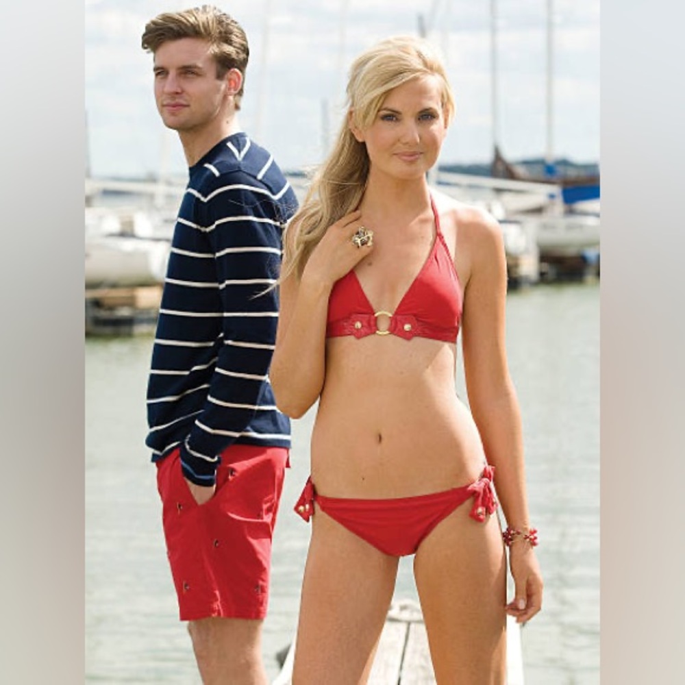 Betsey Johnson Bikini w. Patent Leather Gold Hardware